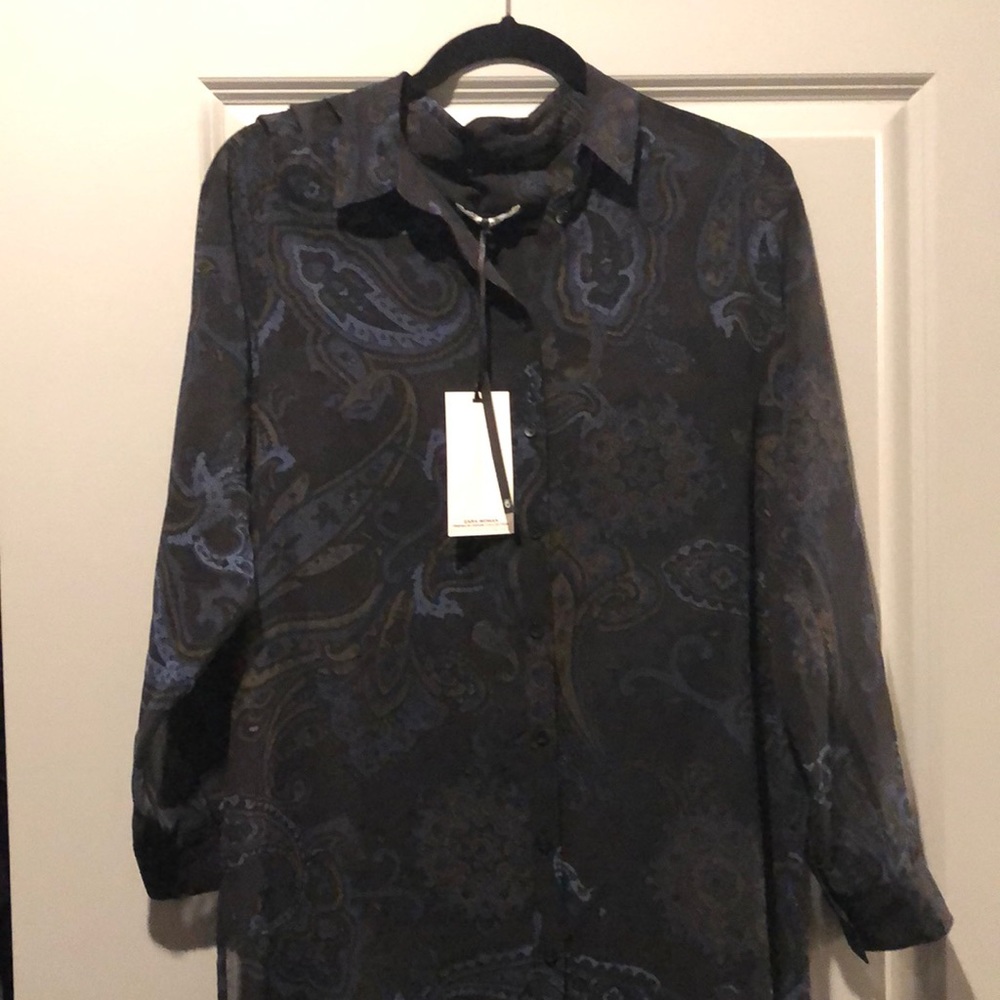 Zara long sleeve tunic/long top. Brand new w/tags